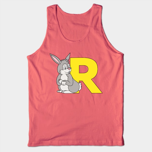 Letter R with Rabbit Tank Top by BoombasticArt